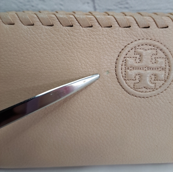 TORY BURCH MARION CONTINENTAL LEATHER WHIPSTITCH DETAIL WALLET & DUST BAG - Picture 14 of 16